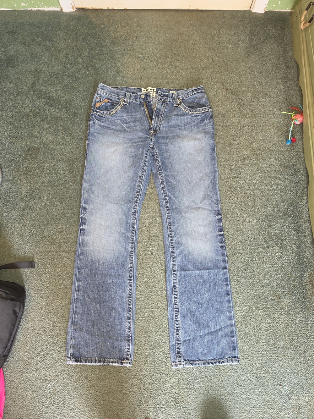Ariat Men's Blue Wide-Leg Denim Jeans